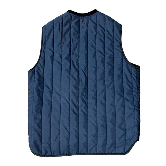 Vintage Vest Sears WorkN Leisure Quilted Nylon Blue Zip Up Pockets Retro 70s XL? - Picture 3 of 11
